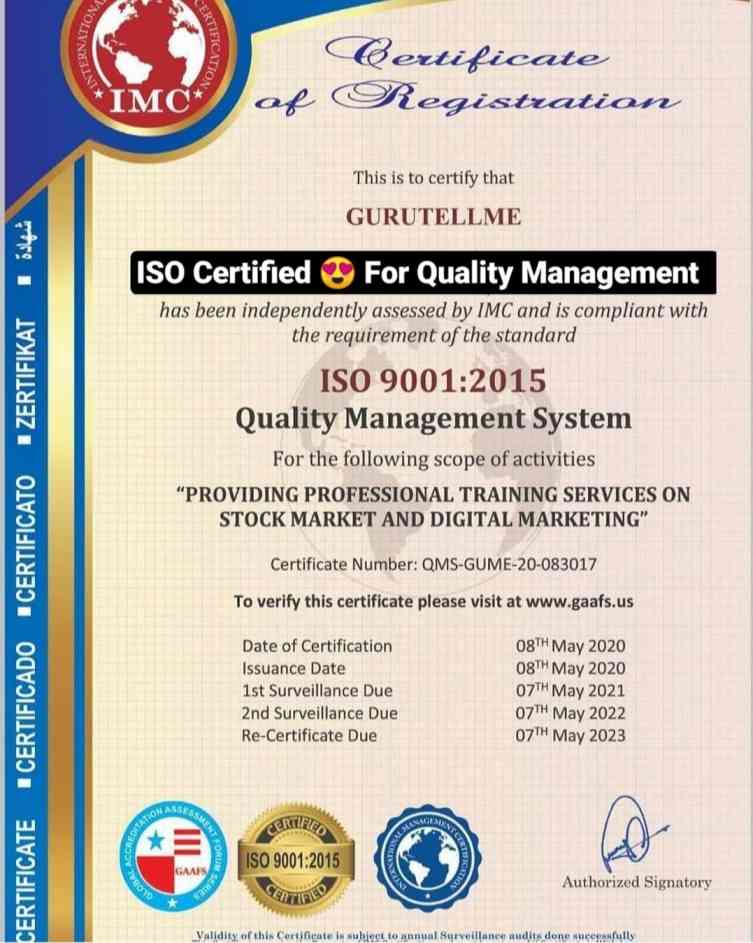 gurutellme iso certificatation